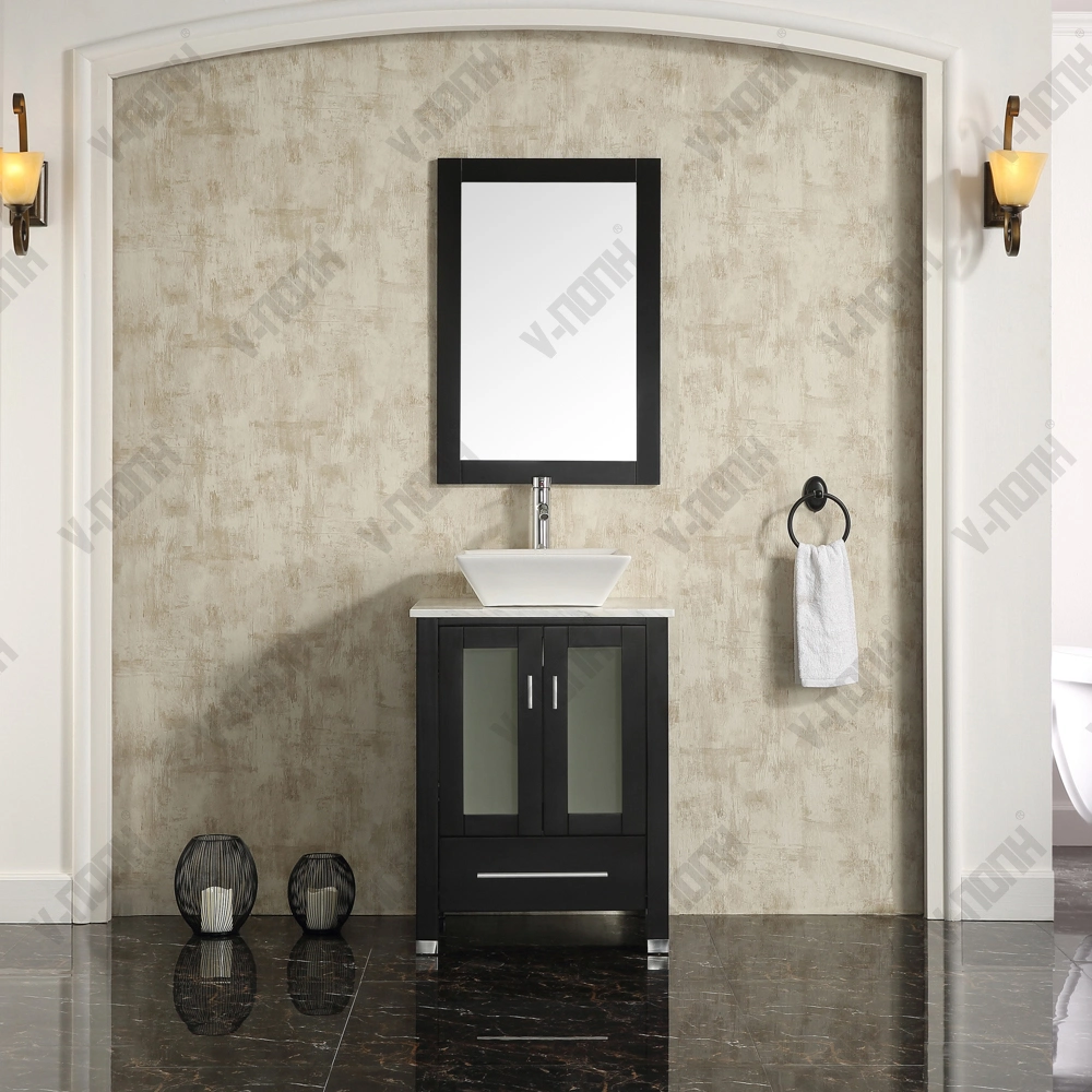 24inch Espresso Cabinet Single Sink Small Size Bathroom Vanity