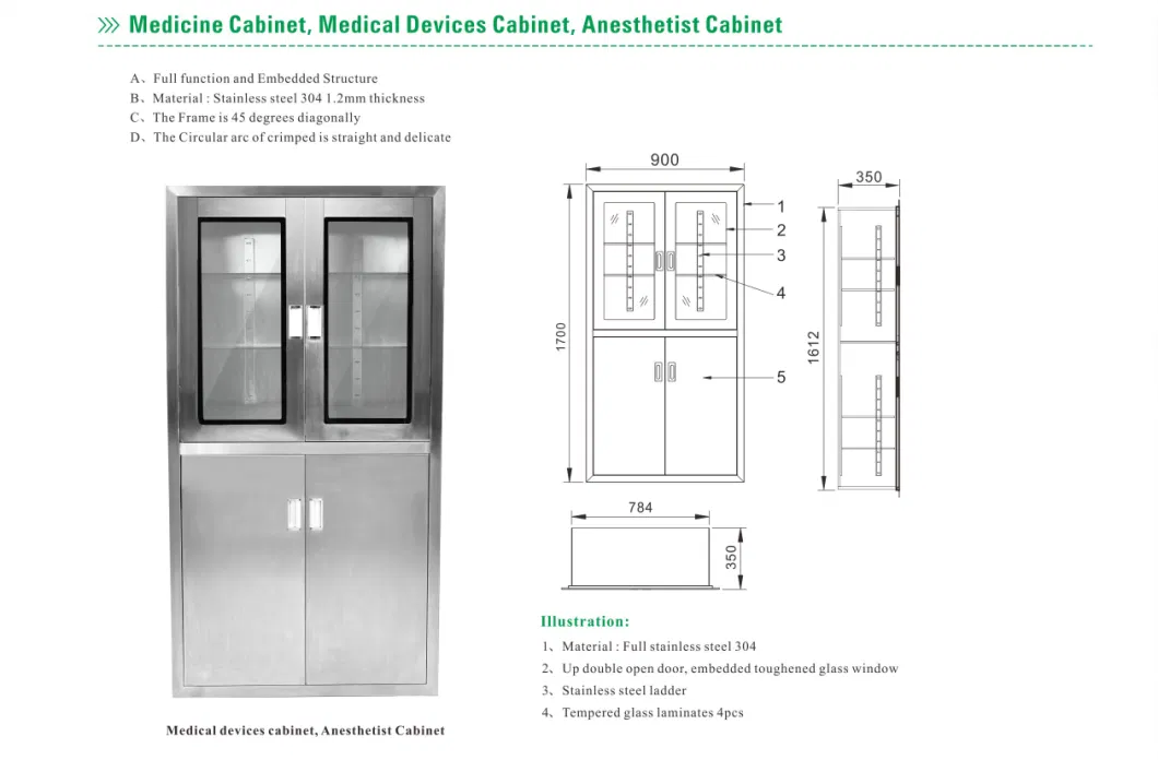 Wholesale Hospital Furniture Medical Instrument Hospital Used Medical Medicine Cabinet