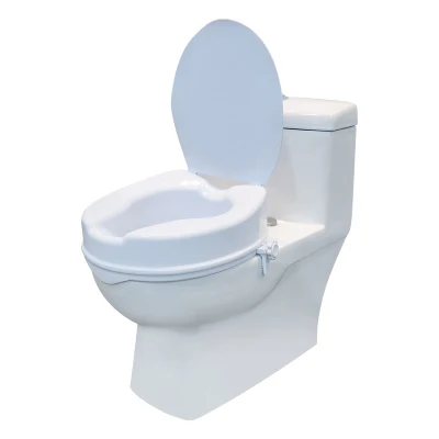 Rehausseur de siège de toilette en plastique pour salle de bains, siège de toilette surélevé pour personnes âgées